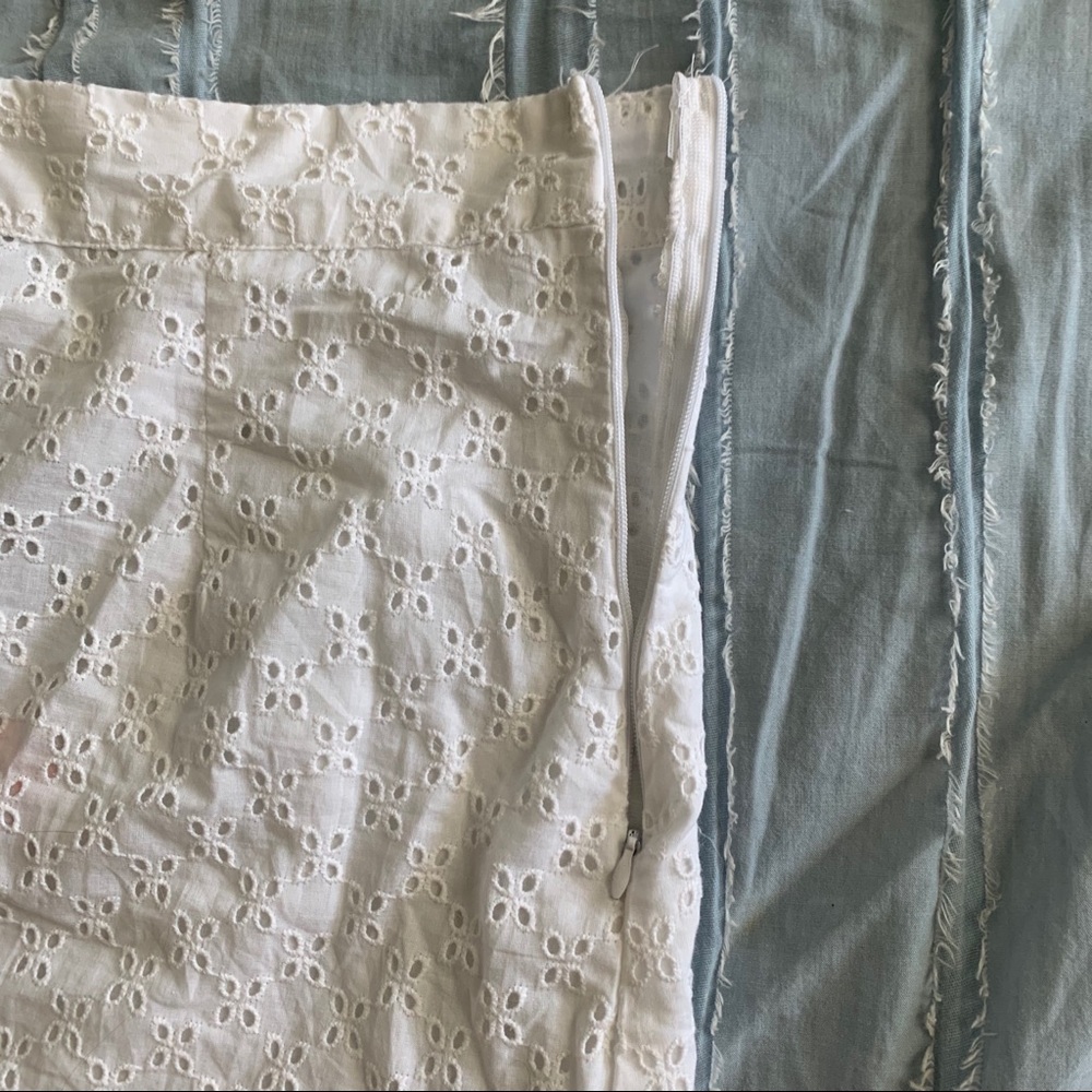 White Eyelet Mini Skirt - Picture 2 of 5